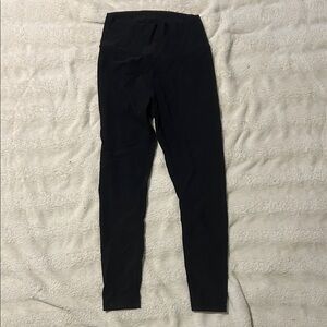 Willow Jet Black Ribbed Women's Leggings